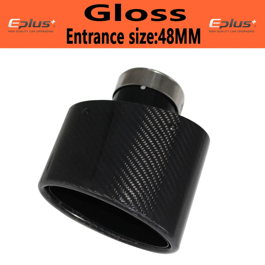 Universal Angled Oval Carbon-Fiber & Stainless Steel Exhaust Tip