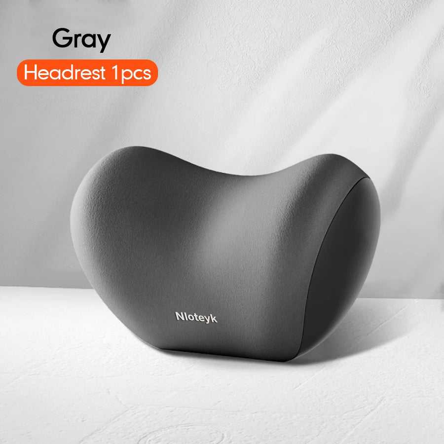 Universal Memory-Foam Car Neck Pillow and Lumbar Support Cushion Set
