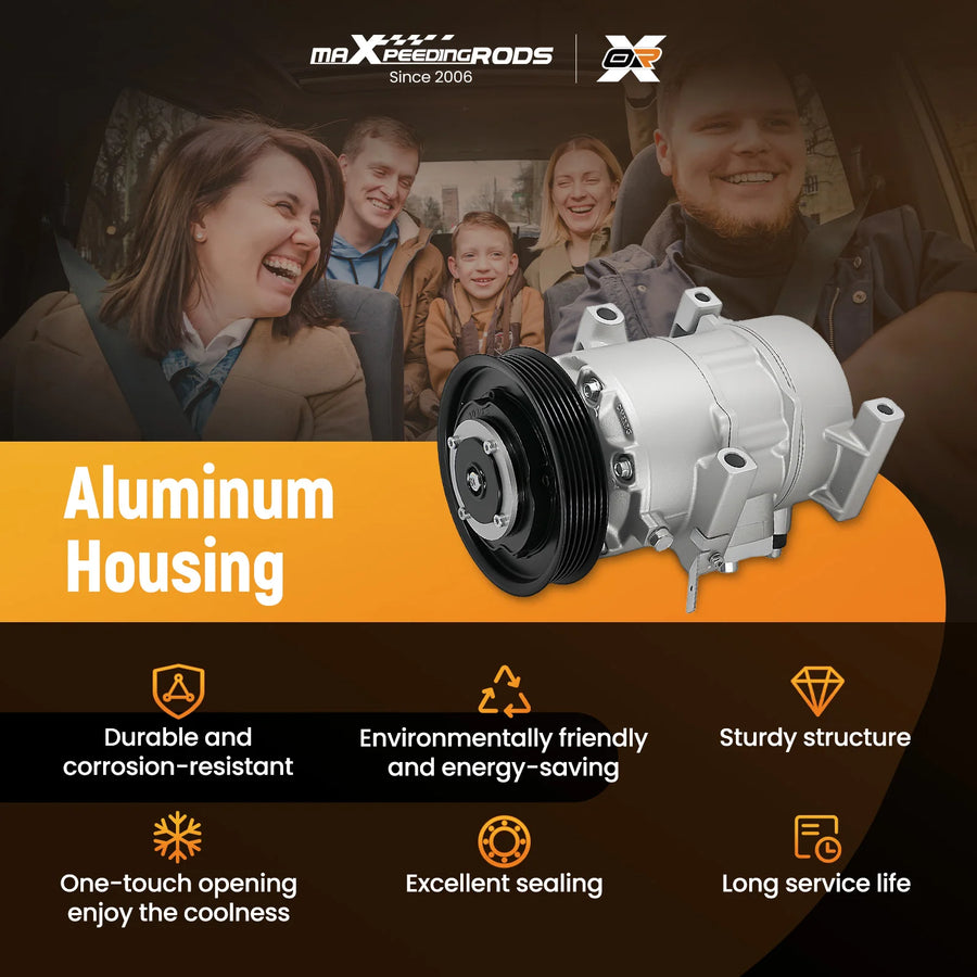 A/C Compressor and Clutch for Hyundai Accent 2012-2017 Aluminum