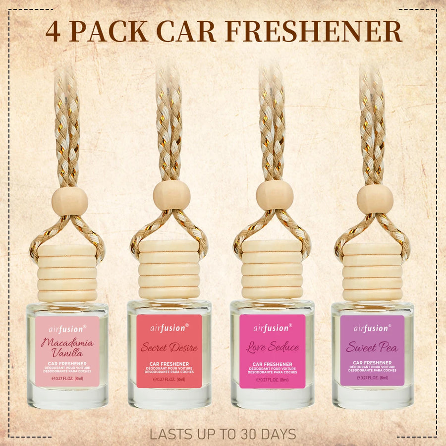 4-Pack Hanging Car Air Freshener Diffuser