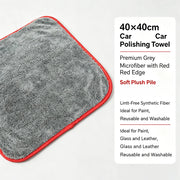 Grey Microfiber Wax-Buffing Towel, 40 x 40 cm