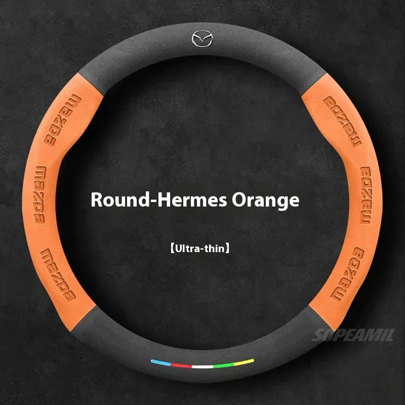 Suede Steering Wheel Cover for Mazda Vehicles