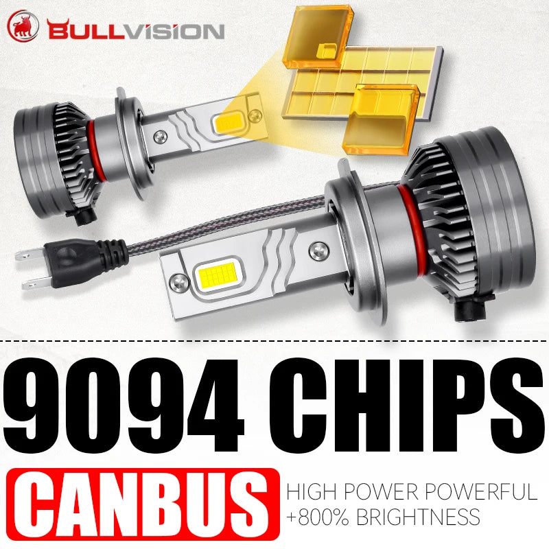 2-Piece H1/H4/H7/H11/9005/9006 LED Headlight Bulb – 6000K, CANBUS