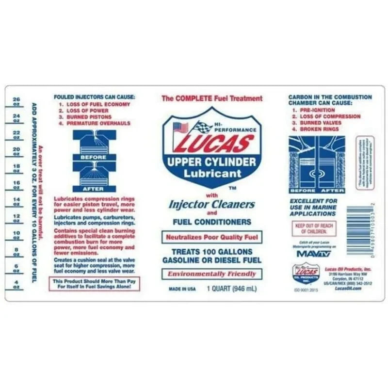Lucas Oil 10013 Fuel Treatment, 1 Gallon Case of 4
