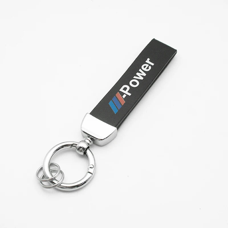 Metal and Leather Automotive Keychain – Multiple Designs