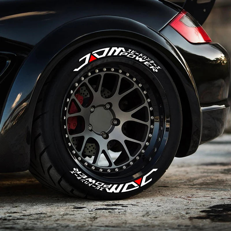Jdm Alphabet Pvc Car Decals Tire Fashion Waterproof Automotive Accessories 3D Thickened Wheel Rim Stickers