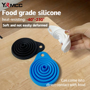 2-Piece Foldable Car Engine Funnel Silicone Liquid Funnel Washer Engine Oil Petrol Change Tools for