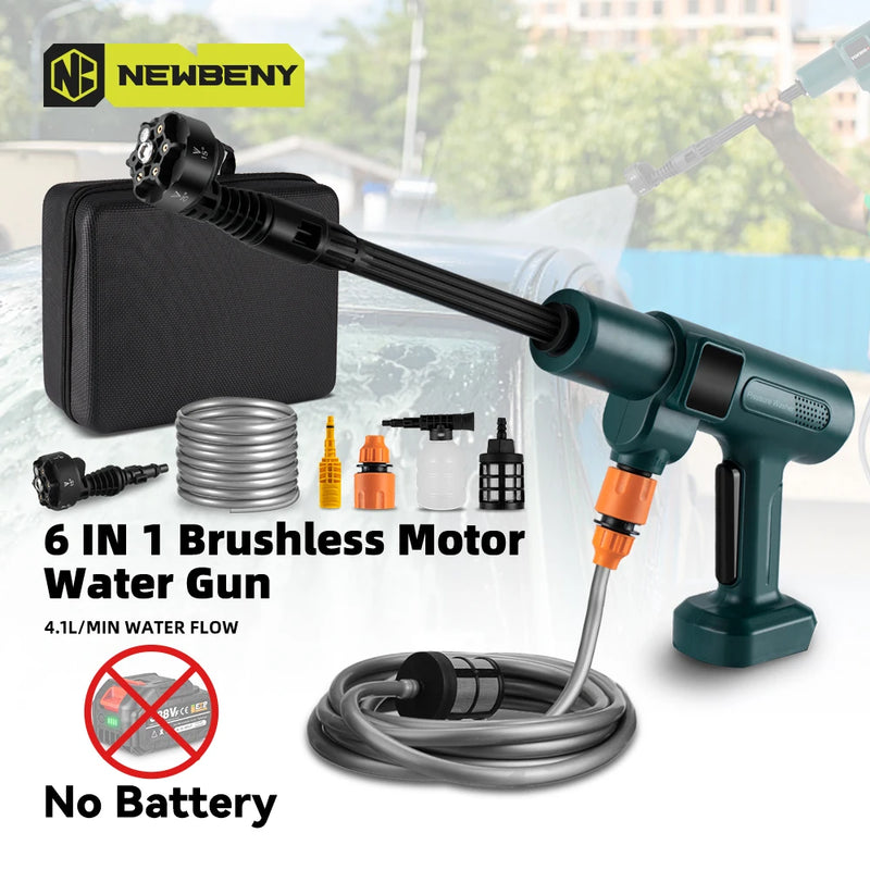 6-in-1 Cordless Pressure Washer Gun for Tool Batteries