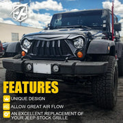 Black Front Grille for 2007–2018 Jeep Wrangler