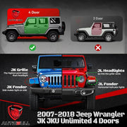 Running Board Set for 2007–2018 Jeep Wrangler – 4 Door