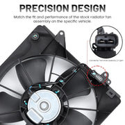 2-Piece Engine AC Condenser Radiator Cooling Fan Assembly for 2016-2022 Honda HR-V 1.8L