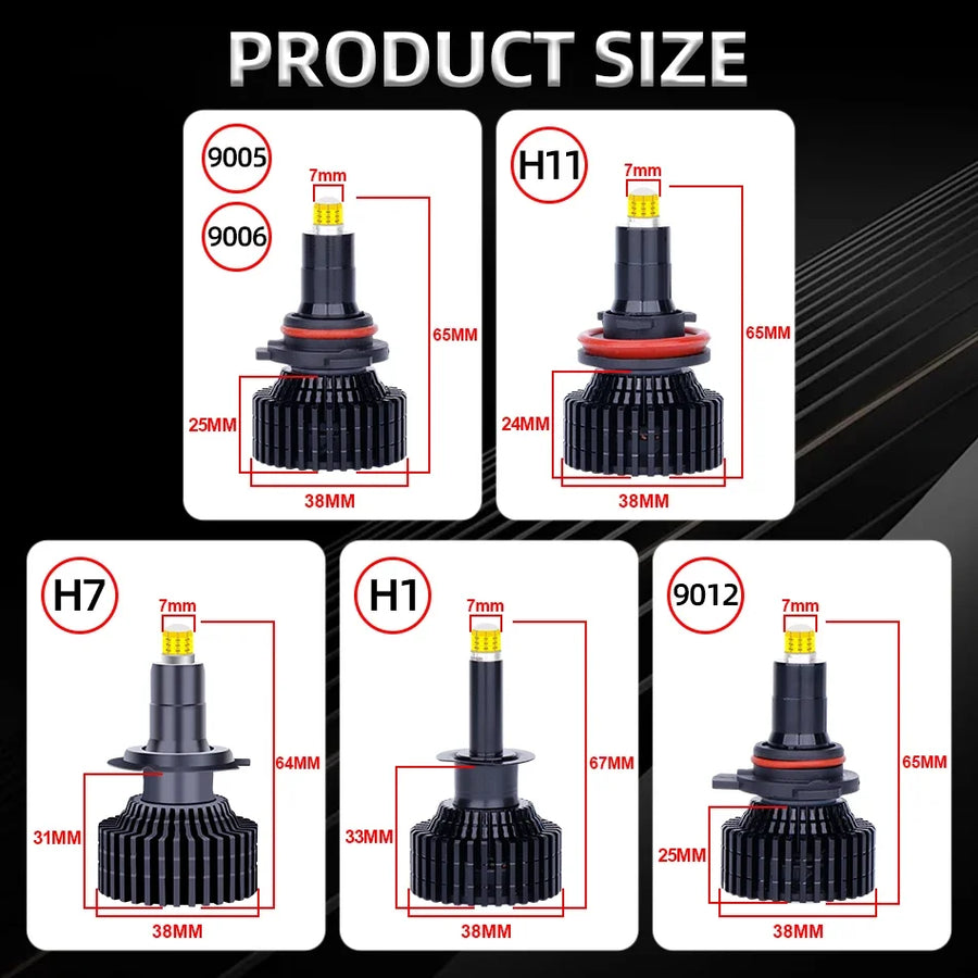 H1/H7/H11/9005/9006/9012 LED Headlight Bulb – 6000K, CANBUS