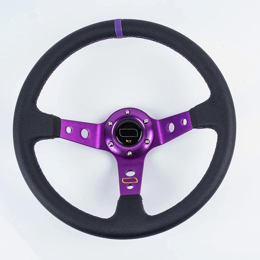 Universal 350mm Deep-dish Suede Sport Steering Wheel
