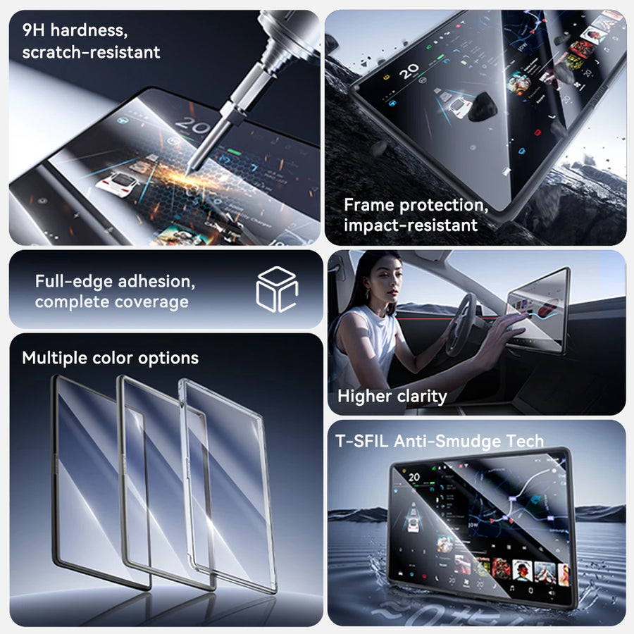 Center Touchscreen Tempered-Glass Screen Protector for Tesla Model 3/Y Highland and Juniper