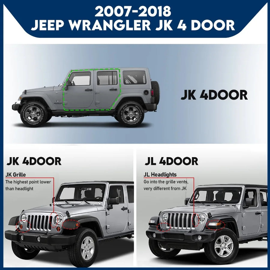 Running Board Set for 2007–2018 Jeep Wrangler – 4 Door