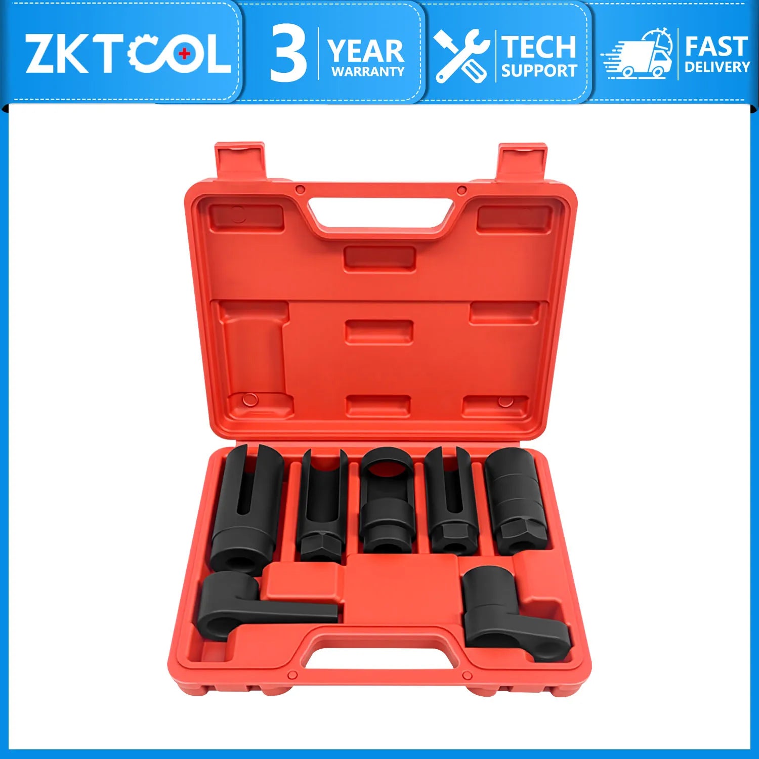 7-Piece Oxygen Sensor Socket Set, 22/27/29mm