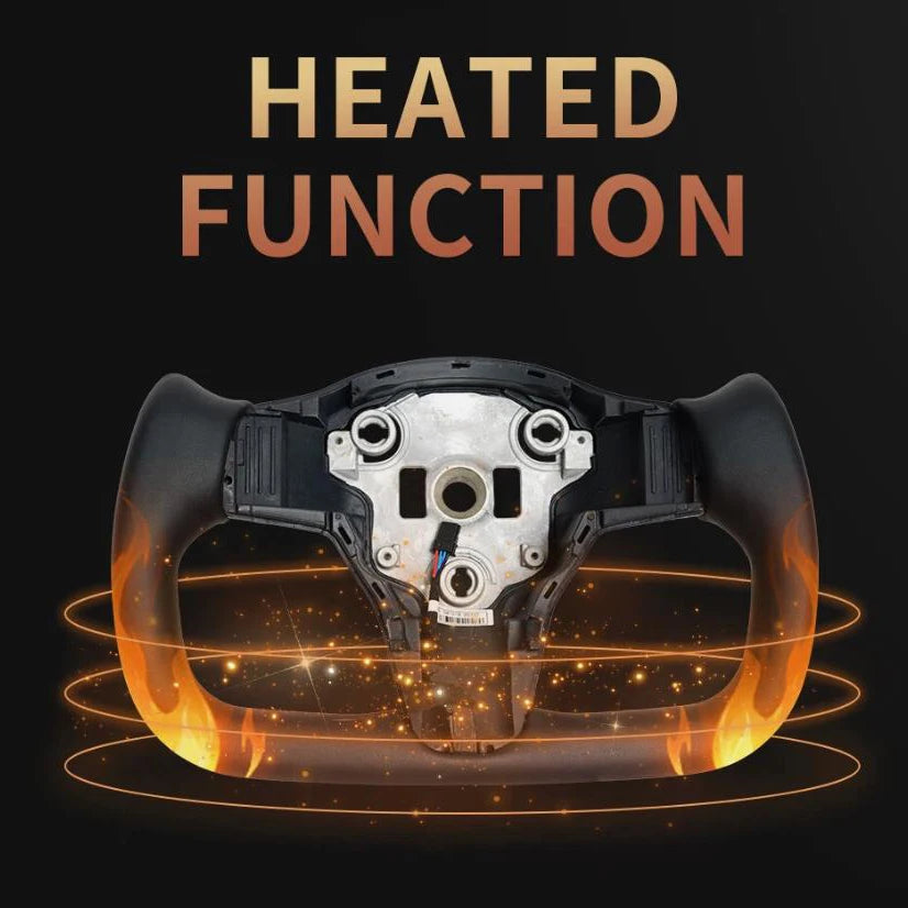 350 mm Heated Yoke Steering Wheel for Tesla Model 3/Y – 2017–2024
