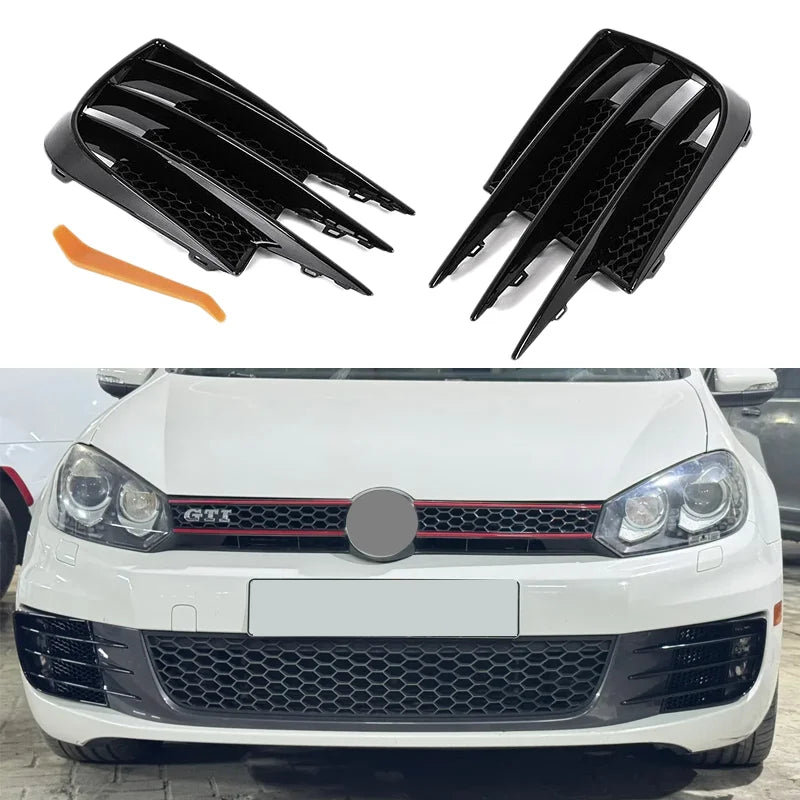Gloss Black Front Bumper Lip & Splitter for 2008–2012 Volkswagen Golf