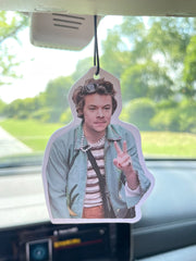 Harry Styles Peace Sign Hanging Car Air Freshener