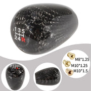 Universal Carbon-Fiber-style Oval 5-Speed Manual Gear Shift Knob