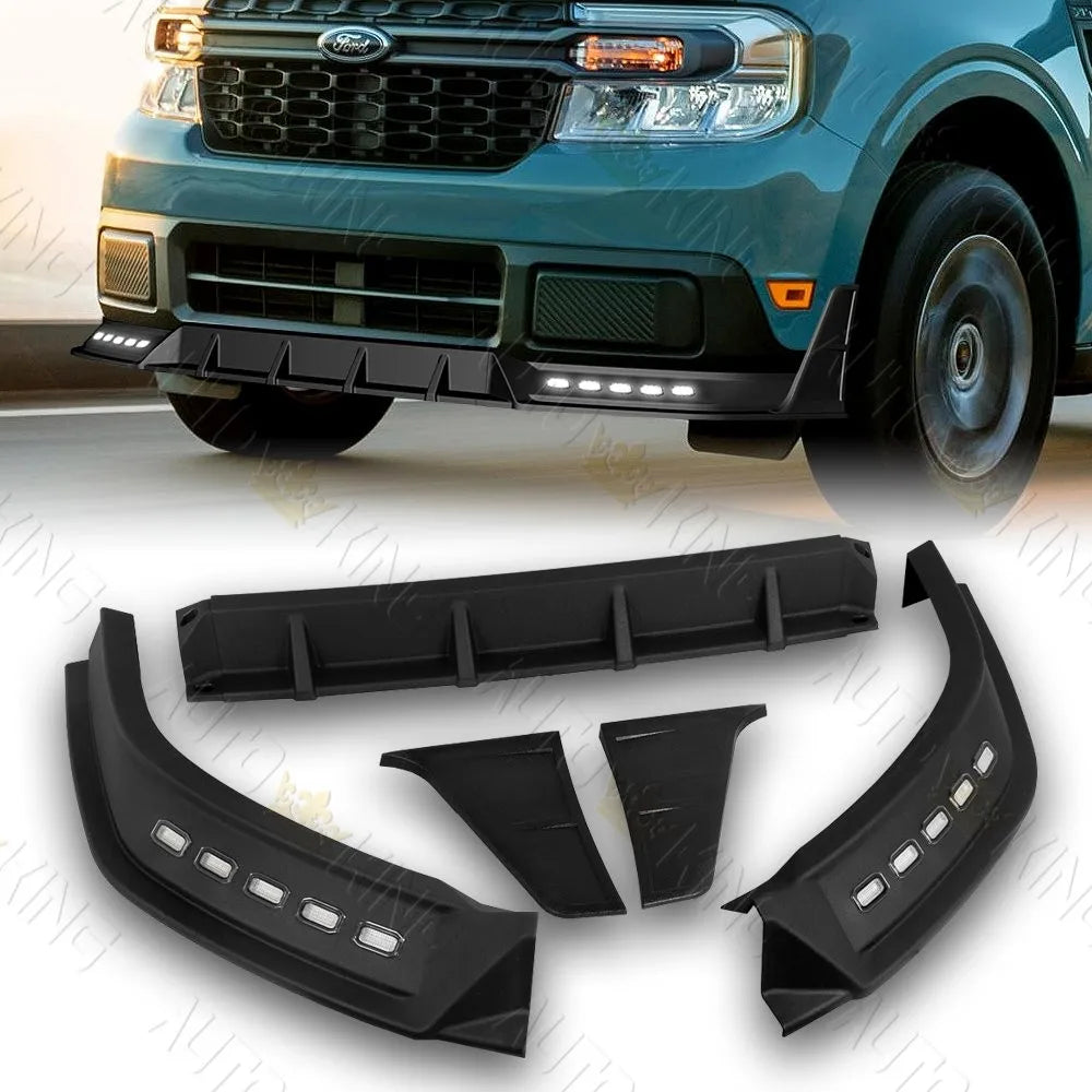 Black Front Bumper Lip & Splitter for 2022–2024 Ford Maverick