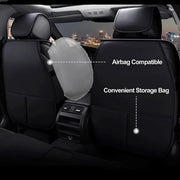Black Faux-Leather 5-Seat Cover Set – Universal Fit