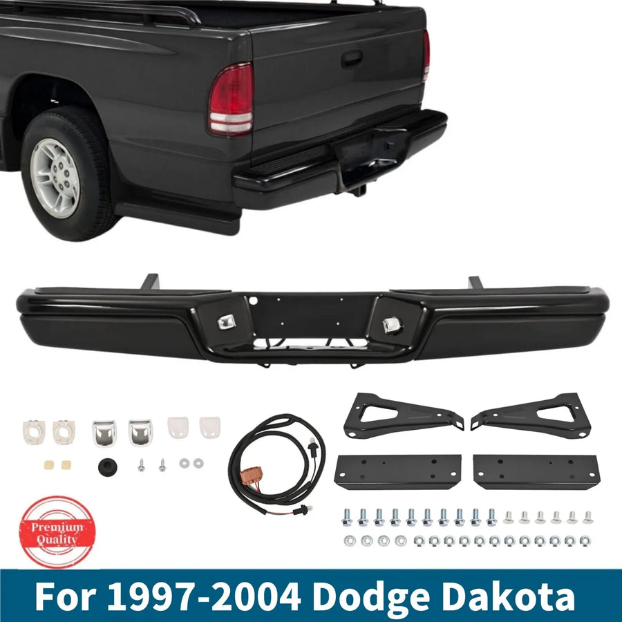 Rear Step Bumper with Mounting Brackets for Dodge Dakota 1997-2004