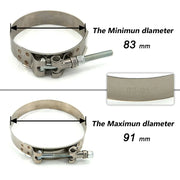 304 Stainless Steel T-Bolt Clamp – 2 to 4-Inch Sizes