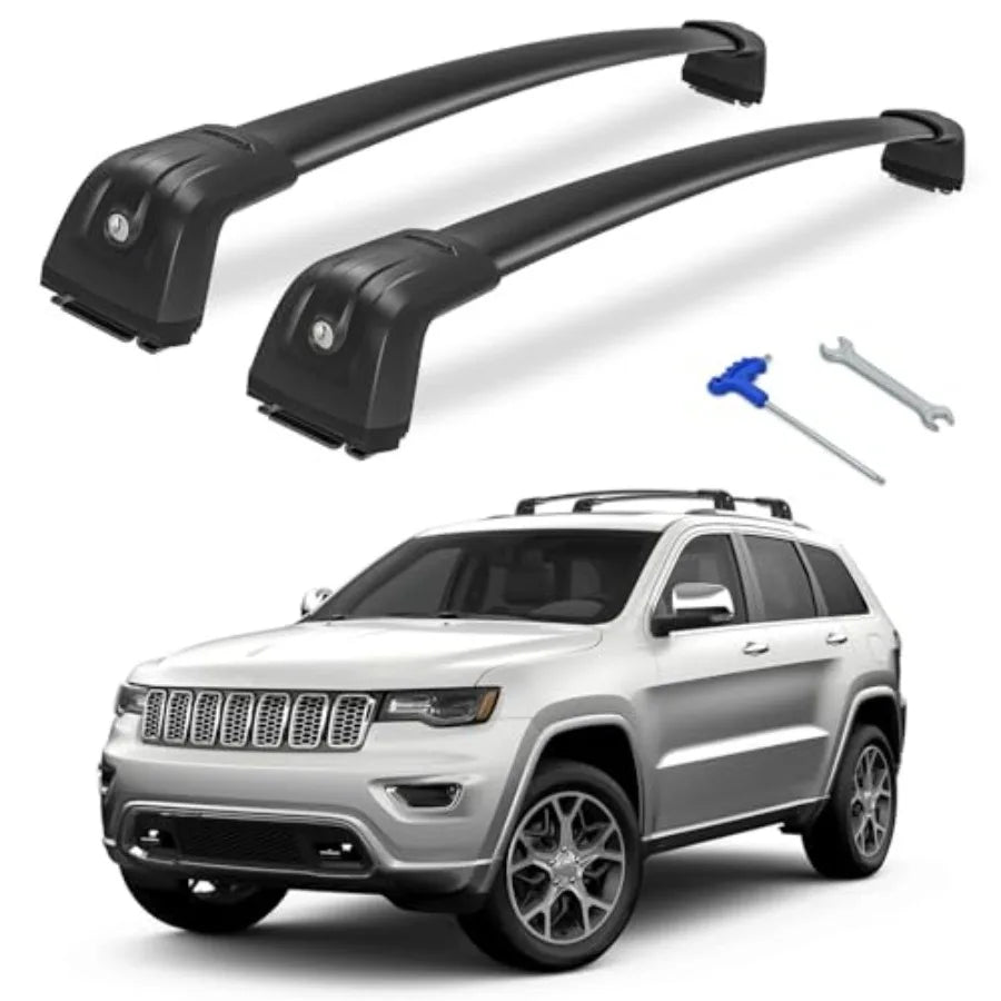 Black Roof Rack Crossbar Set for 2011–2021 Jeep Grand Cherokee