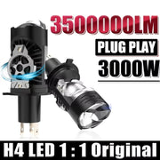 1-Piece or 2-Piece H4 LED Headlight Bulb – 6000K, CANBUS, Projector-Compatible