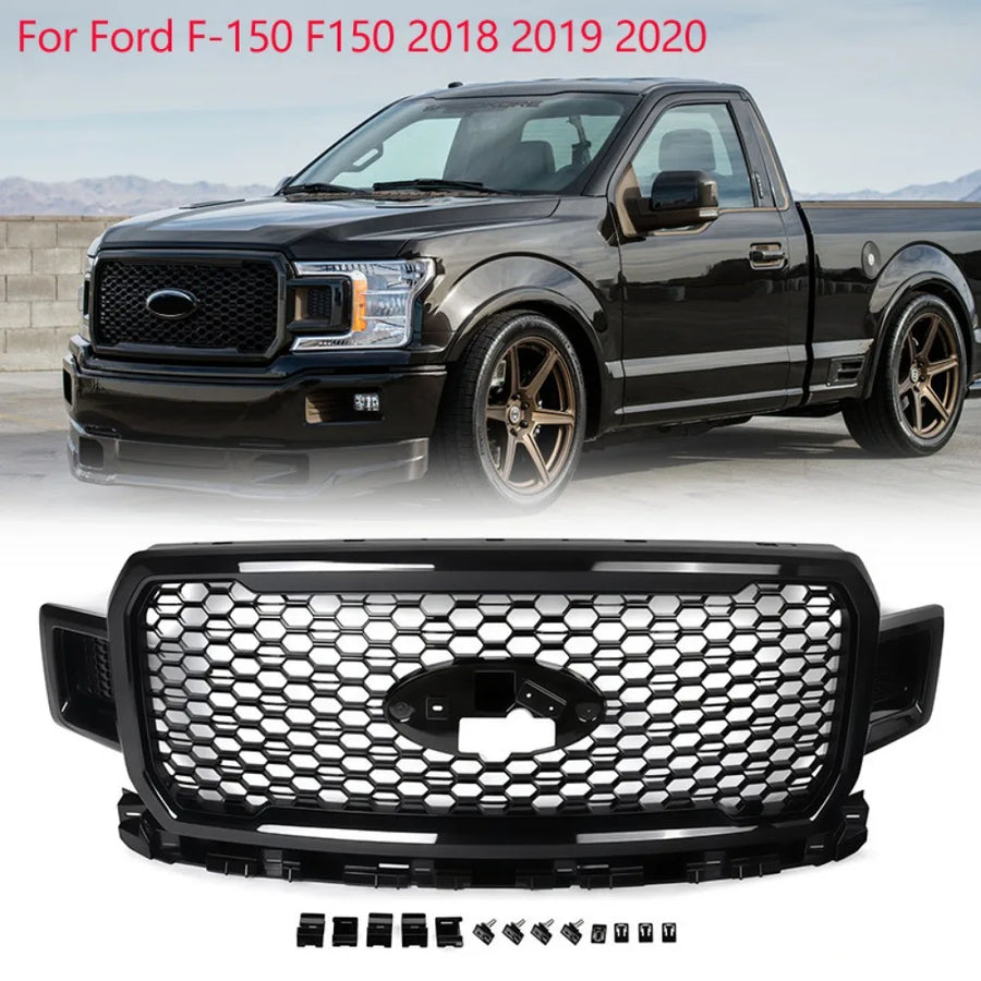Gloss Black Front Grille for 2018–2020 Ford F-150