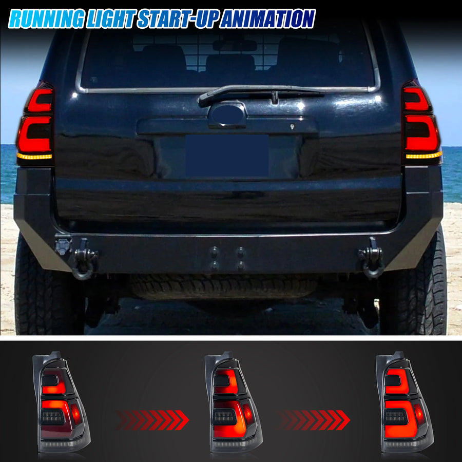 Toyota 4Runner 4th-Gen Sequential LED Tail Light Pair – 2003–2009 Black