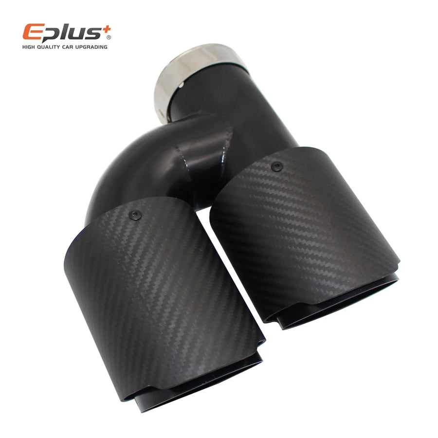 Universal H-Shaped Dual-Outlet Carbon-Fiber & Stainless Steel Exhaust Tip