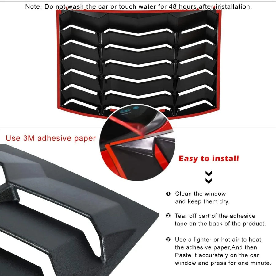 Rear & Side Window Louver Set for 2016–2025 Chevrolet Camaro