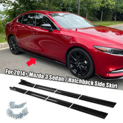 Gloss Black Side Skirt Extension Set for 2014+ Mazda Mazda3 – Sedan