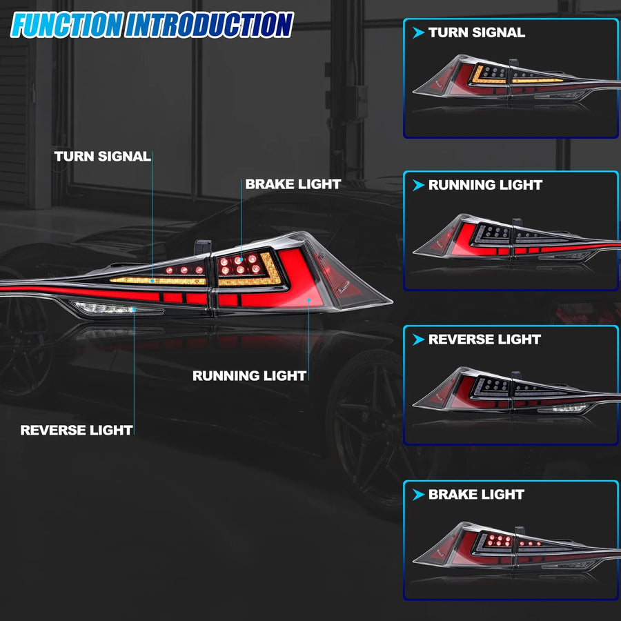 Lexus 3IS Clear Sequential LED Tail Light Pair – 2014–2020