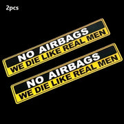 2-Piece “No Airbags, We Die Like Real Men” Car Decal Set