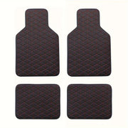4-Piece Waterproof PU Leather Car Floor Mat Set