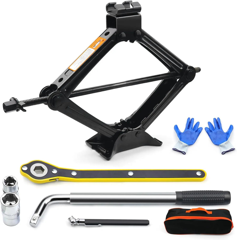 2-Ton Scissor Jack Kit with Lug Wrench
