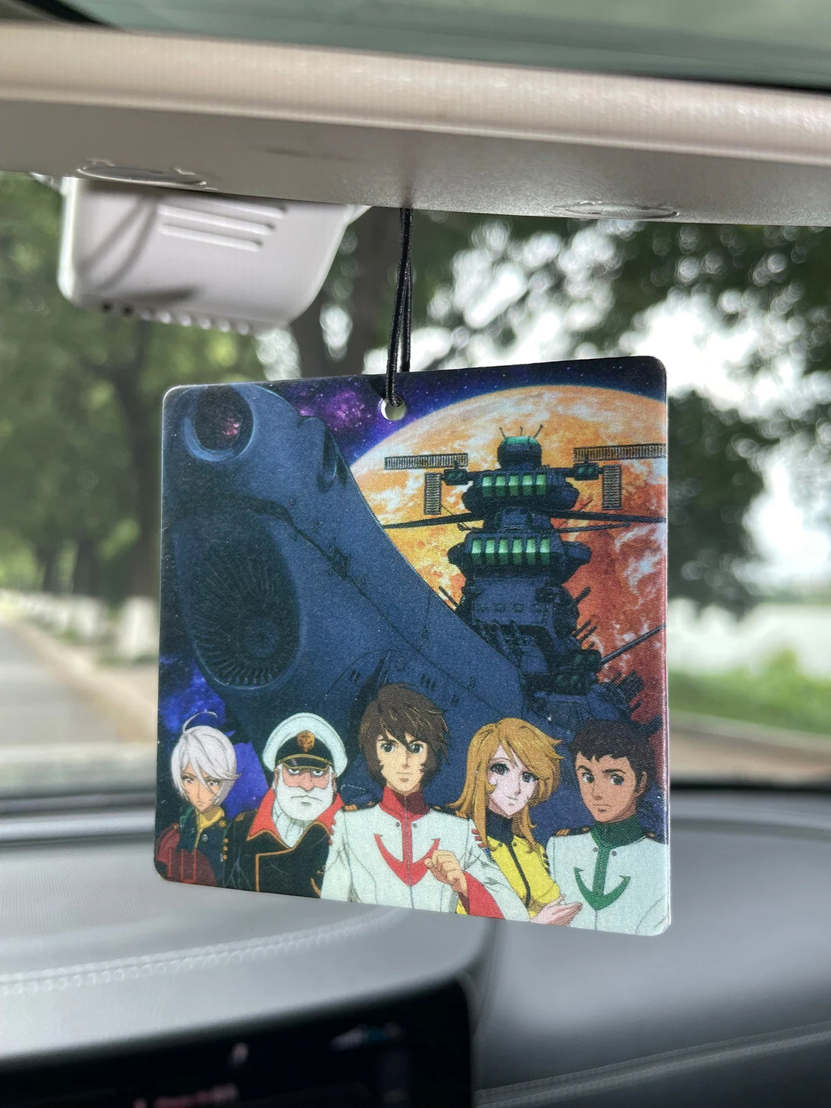 Space Battleship Retro Anime Hanging Car Air Freshener