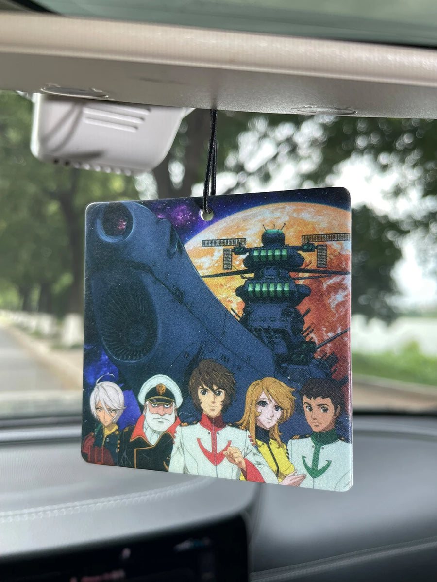 Space Battleship Retro Anime Hanging Car Air Freshener