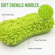 Chenille Microfiber Car Wash Sponges - 2-Pack, 23 x 13 cm