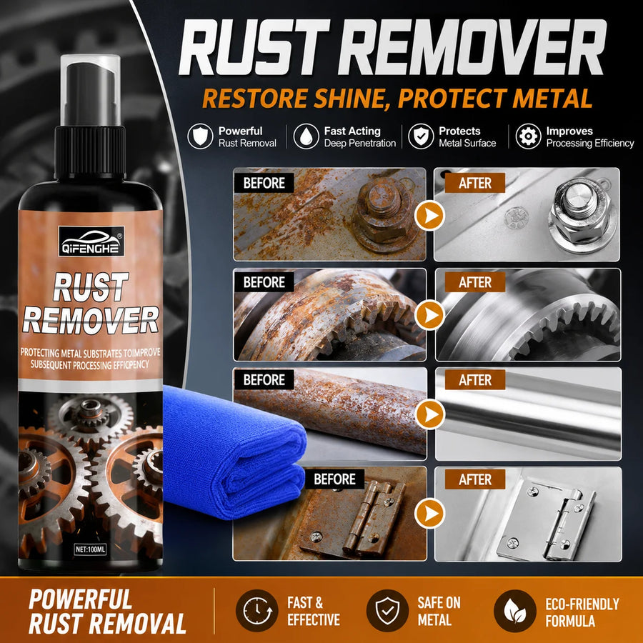 Car Brake Disc Rust Remover, 100% Effective Noise Reduction, Full Metal Polishing Agent & Wheel HUB Spray