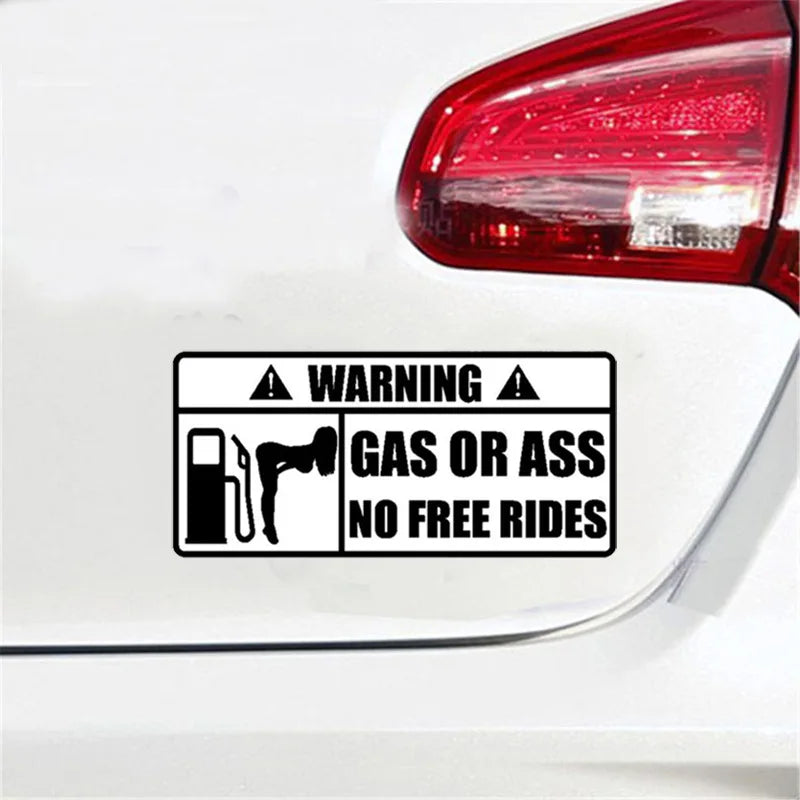 “Gas or Ass – No Free Rides” Reflective Bumper Sticker