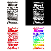 1set JDM Reflective Car Sticker Moto Racing Decor Vinyl Decal