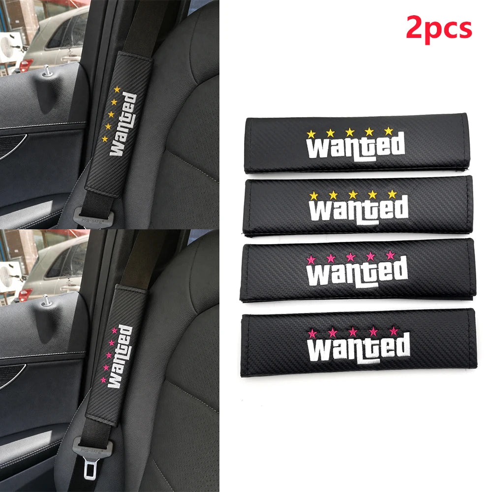 5-Star JDM Leather Seat Belt Shoulder Pads - Pair