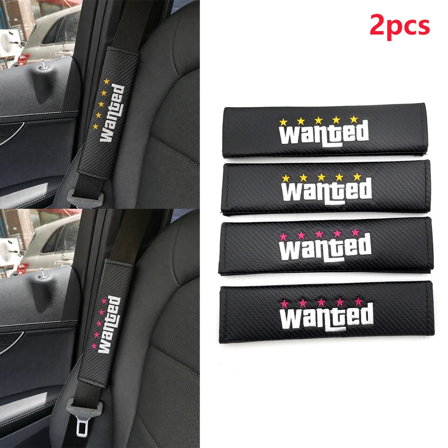 5-Star JDM Leather Seat Belt Shoulder Pads - Pair