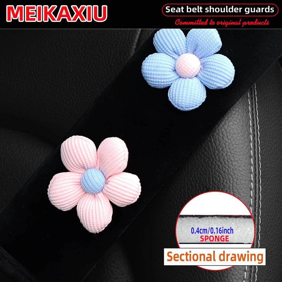 Seat Belt Shoulder Pad Set – plush, pink