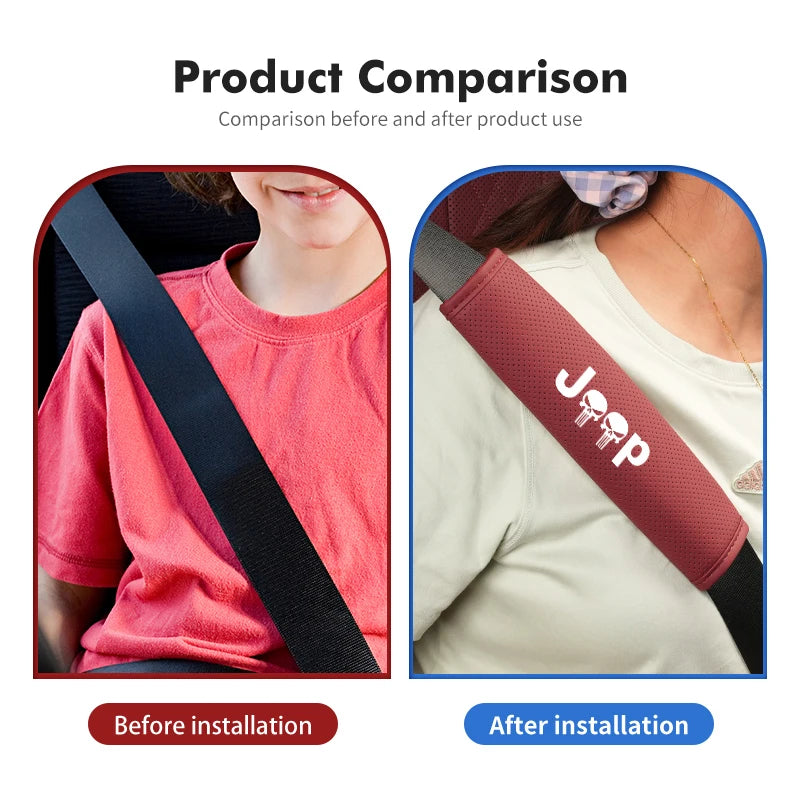 Leather Seat Belt Shoulder Pad for Jeep – Short or Long