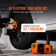 5-Ton 12V Electric Hydraulic Jack Kit with Impact Wrench